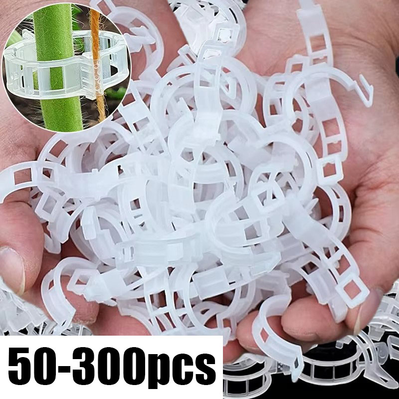 Gardening Tools For Vines - 50-300PCS Plant Support Clips Reusable Plastic
