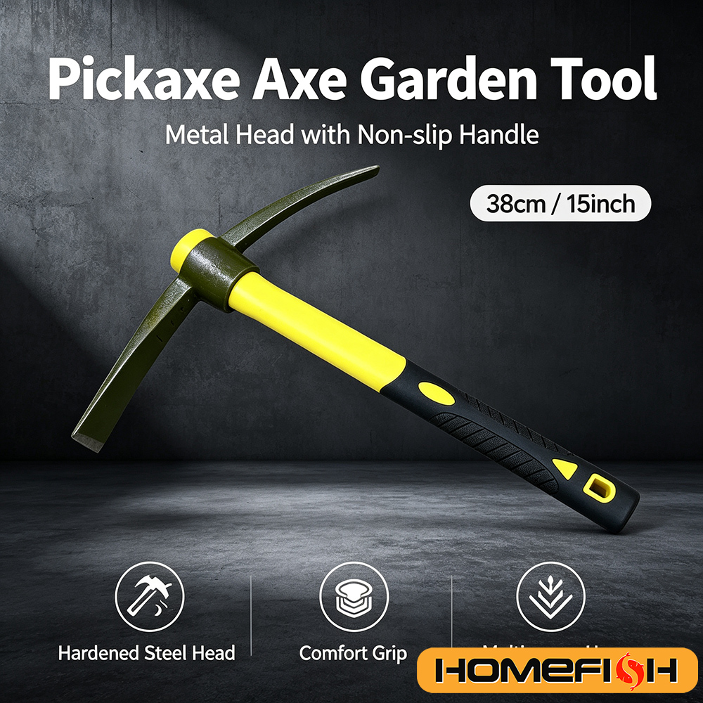 Gardening Tools Yellow - 1-Piece 15-Inch Mattock Hoe Set with