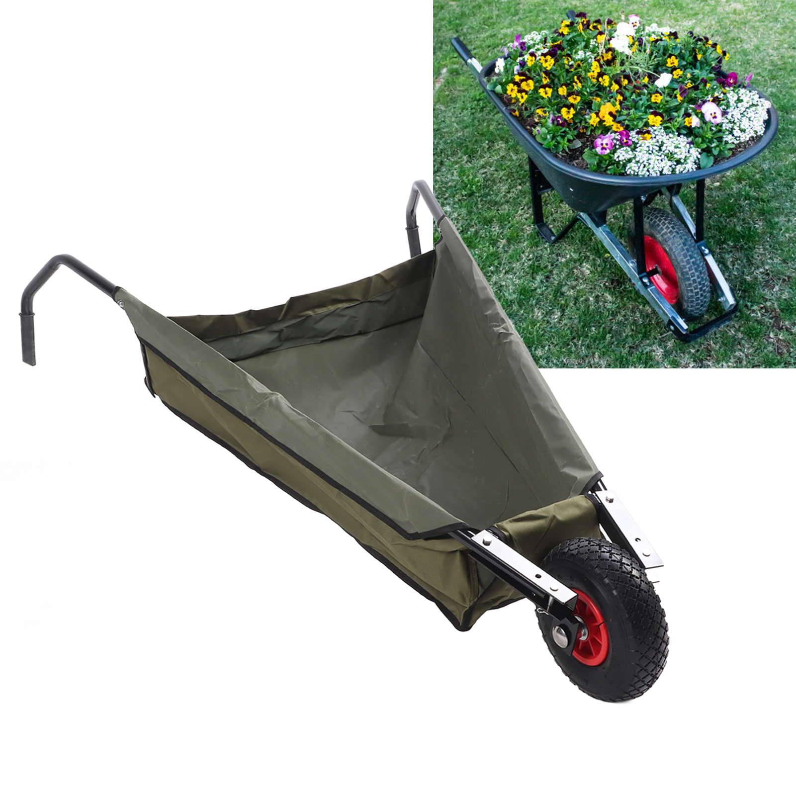Grow Bags - Garden Wheelbarrow Collapsible Garden Wheelbarrow Steel