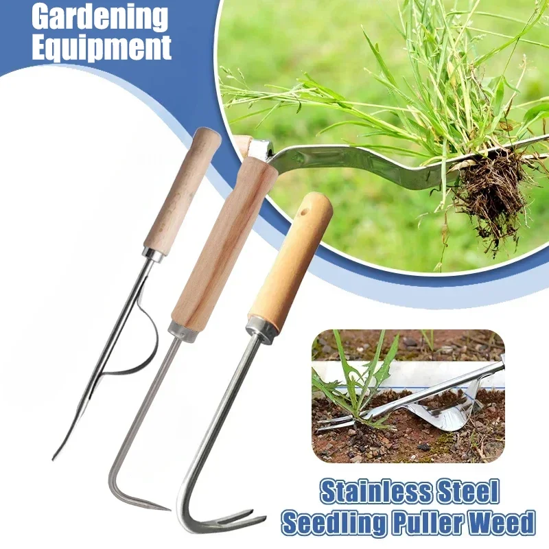 Grass Seed Spreader - Stainless Steel Gardening Weeder Manual Removal