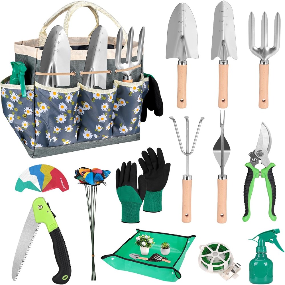 Gardening Tools Knife - Complete 62-Piece Garden Tool Set with