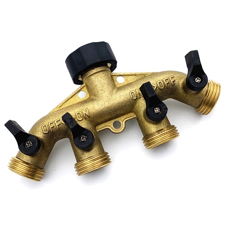 ABNQ 4 Way Brass Hose Splitter - огляд і ціна Gardening Tools Yellow