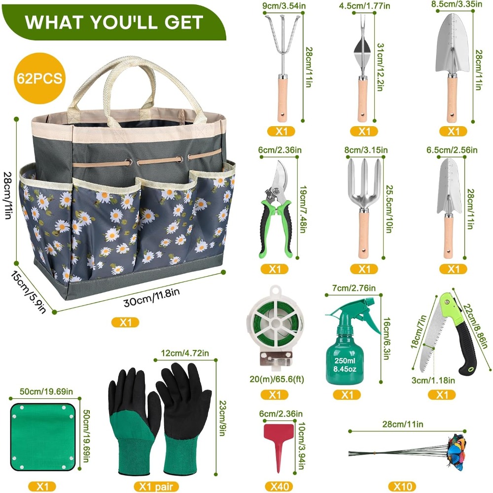 Complete 62-Piece Garden Tool  - огляд і ціна Gardening Tools Knife