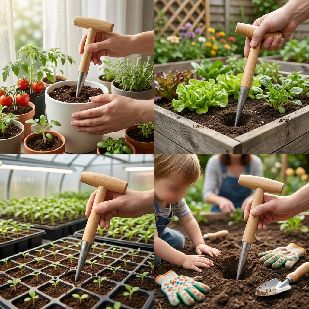 Wood Handle Hand Dibber Garden - огляд і ціна Gardening Tools For Digging